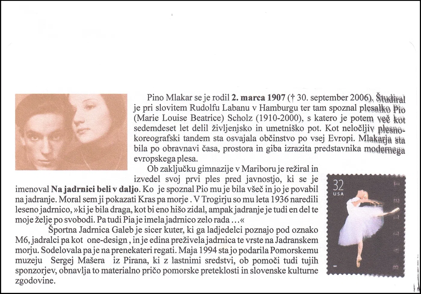 PINO MLAKAR 1907 - 2007, GALEB 1936 - 2006